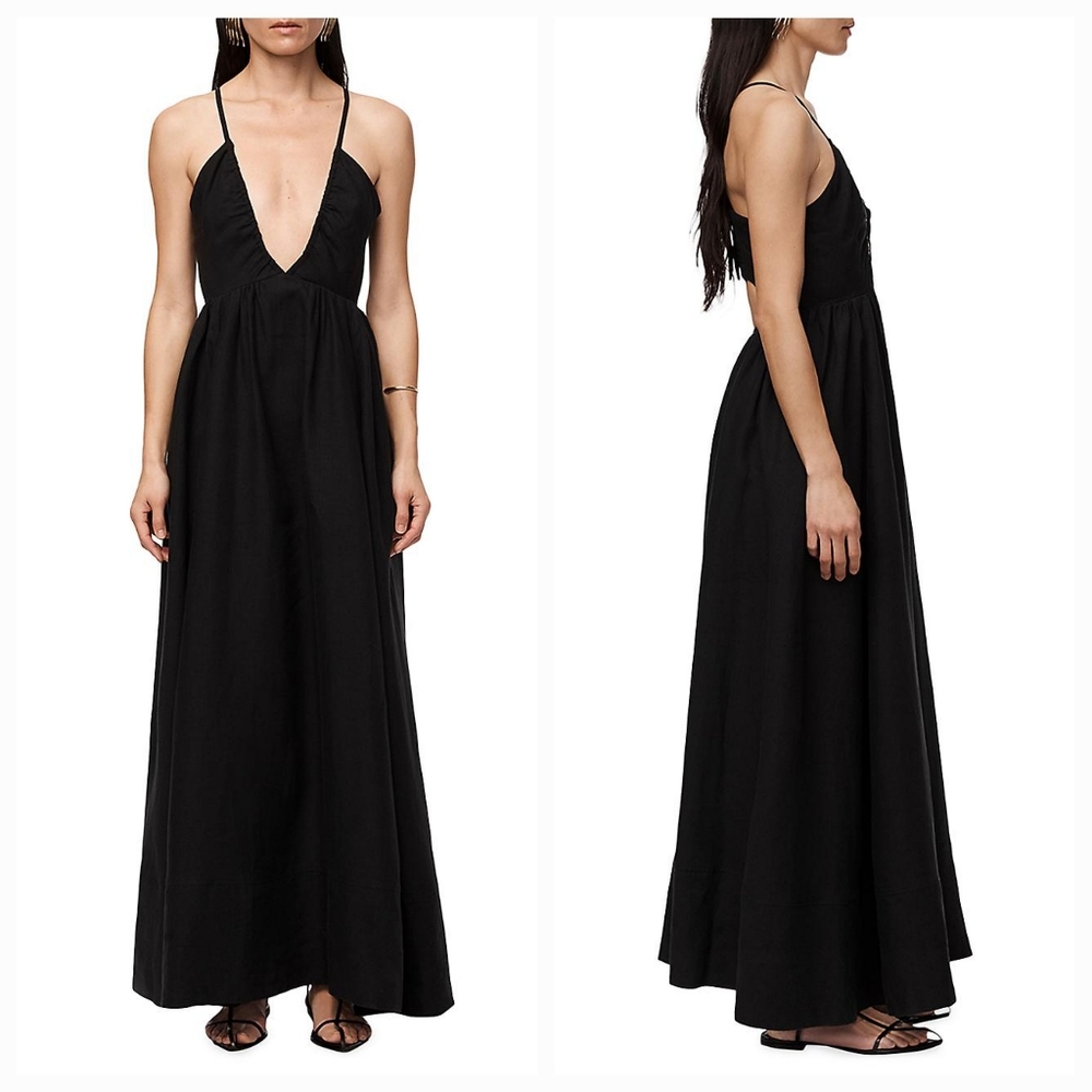 Another Tomorrow Linen Halter Dress size 46 NWT - Picture 3 of 10